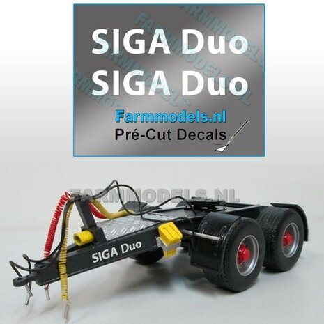 2x SIGA Duo stickers WIT op Transparant 4 mm hoog Pr&eacute;-Cut Decals 1:32 Farmmodels.nl 