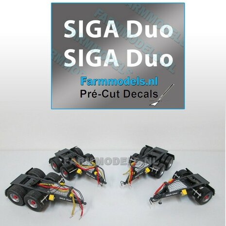 2x SIGA Duo stickers WIT op Transparant 4 mm hoog Pr&eacute;-Cut Decals 1:32 Farmmodels.nl 