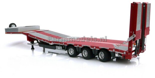 RED + METAL GRID Nooteboom semi lowloader 1:32 Marge Models MM1813-01 