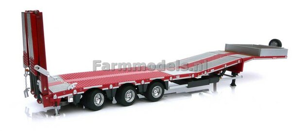 RED + METAL GRID Nooteboom semi lowloader 1:32 Marge Models MM1813-01 