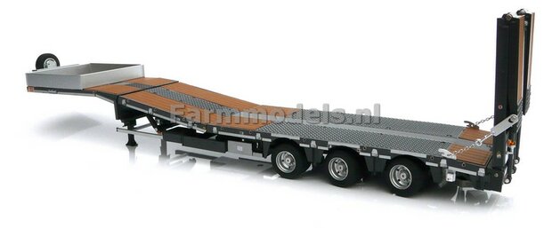 ANTRACIET met WOOD Nooteboom semi lowloader 1:32 Marge Models MM1812-02    