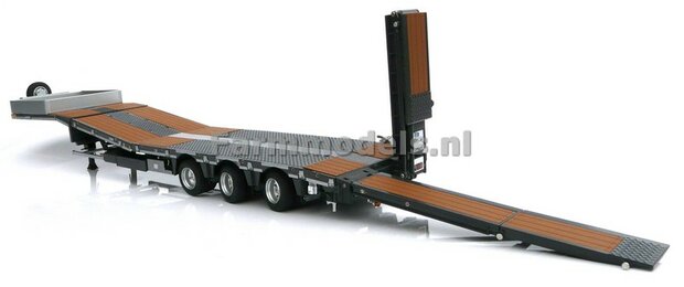 ANTRACIET met WOOD Nooteboom semi lowloader 1:32 Marge Models MM1812-02    