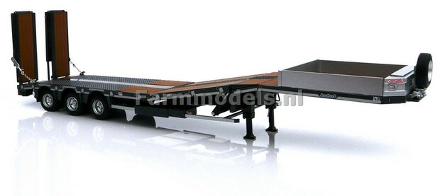 ANTRACIET met WOOD Nooteboom semi lowloader 1:32 Marge Models MM1812-02    