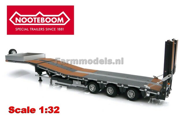 ANTRACIET met WOOD Nooteboom semi lowloader 1:32 Marge Models MM1812-02    