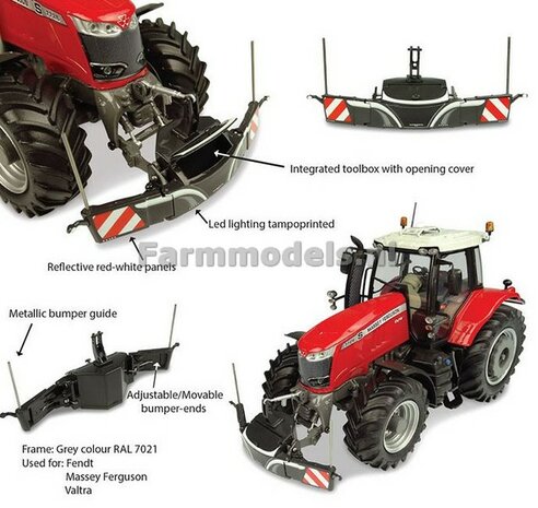 Grijs Tractor bumper Safetyweight 800kg UH, geschikt voor diverse merken 1:32 Universal Hobbies UH5348