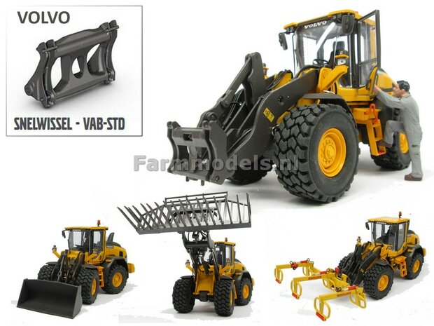 Volvo L60H Shovel 2023, Michelin banden+ Volvo VAB-STD snelwissel + bak 1:32 AT3200120  NB2B  LAST ONE/OP=OP
