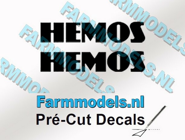 2x HEMOS stickers 6 mm hoog Pr&eacute;-Cut Decals 1:32 Farmmodels.nl