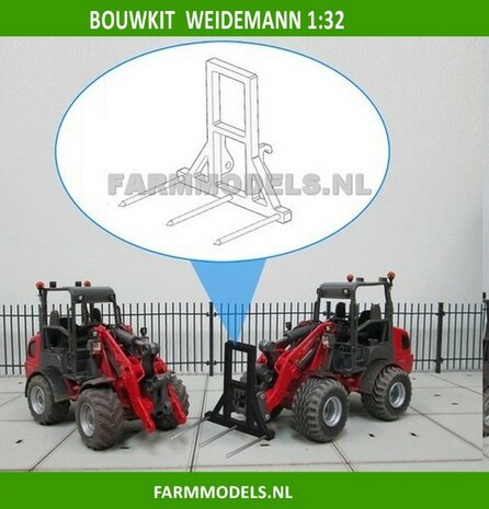 Hooivorkje BOUWKIT t.b.v. snelwissel set nr. 50300-50325 Mini shovel (Weidemann Siku), 1:32 (HTD)