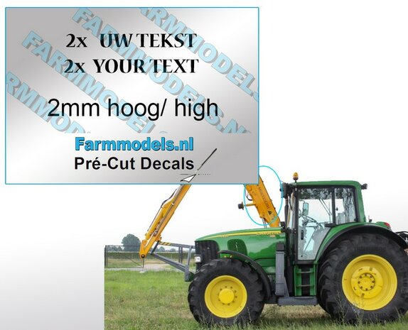 4x UW TEKST dun gedrukt (Herder) stickers 2 mm hoog Pr&eacute;-Cut Decals 1:32 Farmmodels.nl