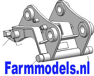 Snelwisselset BOUWKIT / connector set Rupskraan ROS New Holland / Hitachi &amp; Britains JCB etc. 1:32 (HTD)