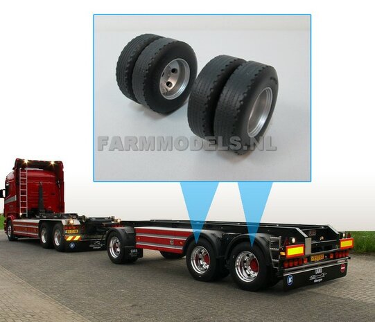 4x Dubbellucht Vrachtwagen &amp; Trailerband/ Transportband, afm. &Oslash; 32.5 mm 1:32 SUPERSALE