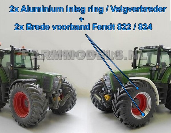 Inlegring verbreder vooras + Brede vooras Banden, geschikt voor Fendt 822/824/ 926 GEN I. WeiseToys               