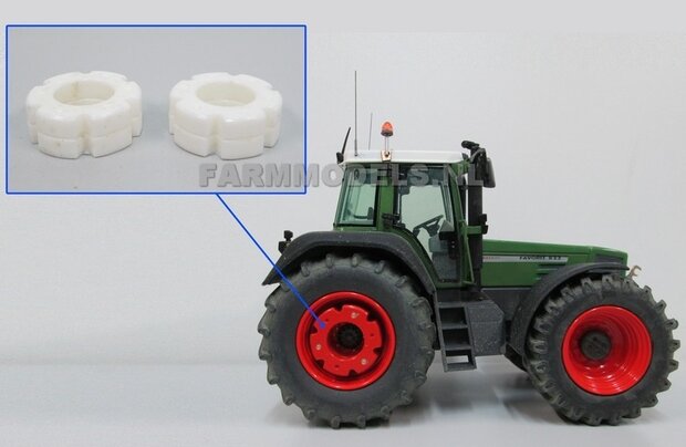 2x Wielgewichten &Oslash; 24.3 mm  Fendt 824 / 926 Gen. I Resin Blank geleverd   1:32