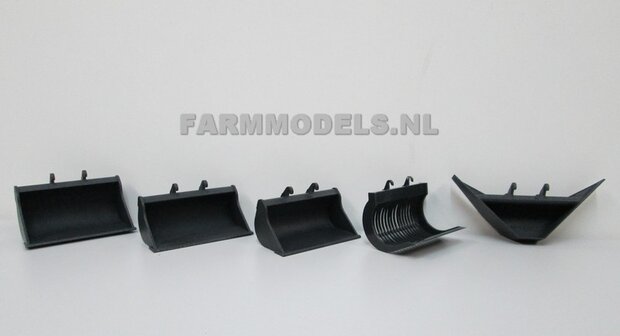 Slotenbak/ afwerkbak 90mm breed, geschikt voor snelwisselset 68000-68025 Rupskraan ROS New Holland / Hitachi / etc. 1:32