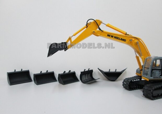 Slotenbak/ afwerkbak 64.7mm breed, geschikt voor snelwisselset 68000-68025 Rupskraan ROS New Holland / Hitachi / etc. 1:32                        