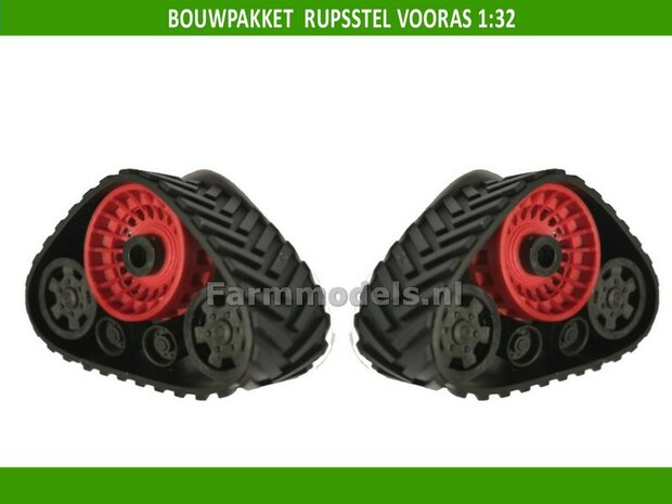 BOUWKIT ROOD Rupsset VOORAS 24.6 mm wide met wielstel, 1:32 01314 R 