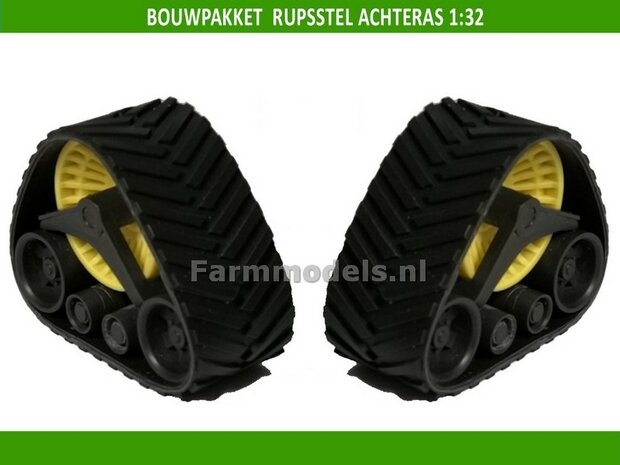 BOUWKIT GEEL Rupsset ACHTERAS 28.4 mm wide met wielstel, 1:32 01315 J