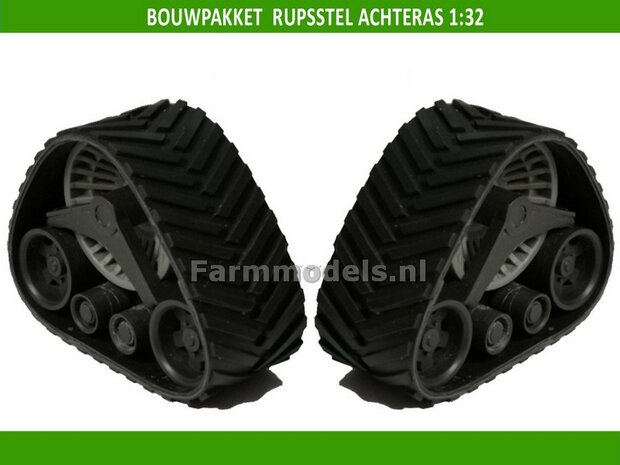 BOUWKIT GRIJS Rupsset ACHTERAS 28.4 mm wide met wielstel, 1:32 01315 G