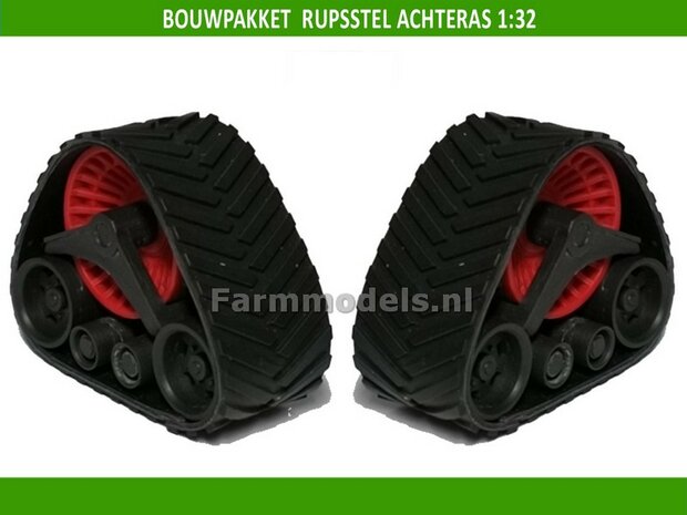 BOUWKIT ROOD Rupsset ACHTERAS 28.4 mm wide met wielstel, 1:32 01315 R