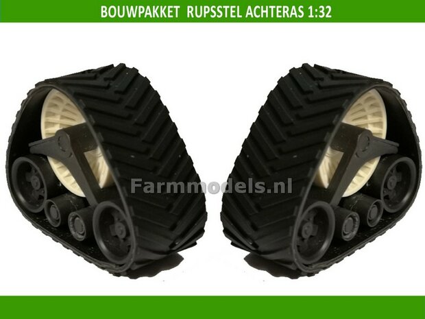 BOUWKIT WIT Rupsset ACHTERAS 28.4 mm wide met wielstel, 1:32 01315 B