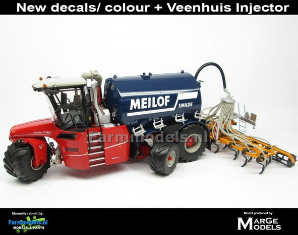 COMBISET: Rebuilt &amp; ND-VERVAET Hydro Trike XL BLUE TANK + MEILOF LOGO + VEENHUIS BOUWLANDBEMESTER,  1:32 Marge Models  MM1819-Meilof-5-COMBI