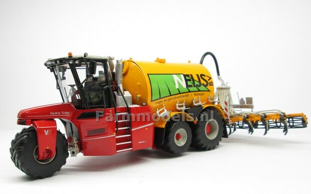 COMBISET: Rebuilt &amp; ND-VERVAET Hydro Trike XL YELLOW TANK + NEIJS LOGO + VEENHUIS BOUWLANDBEMESTER,  1:32 Marge Models  MM1819-NEIJS-5-COMBI