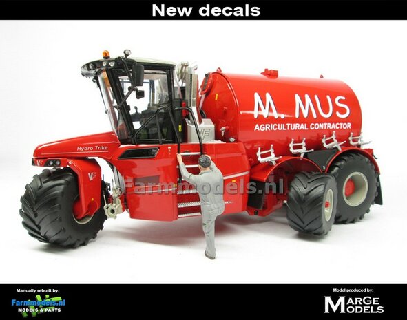 ND-VERVAET Hydro Trike XL, RED TANK + M. MUS LOGO 1:32 Marge Models  MM1819-MUS-5