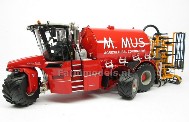 COMBISET: ND-VERVAET Hydro Trike XL, RED TANK + M. MUS LOGO +VMR VEENHUIS Bemester met verkruimelrollen 1:32 Marge Models  MM1819-MUS-5-COMBI