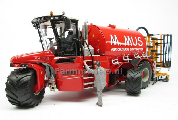 COMBISET: ND-VERVAET Hydro Trike XL, RED TANK + M. MUS LOGO +VMR VEENHUIS Bemester met verkruimelrollen 1:32 Marge Models  MM1819-MUS-5-COMBI