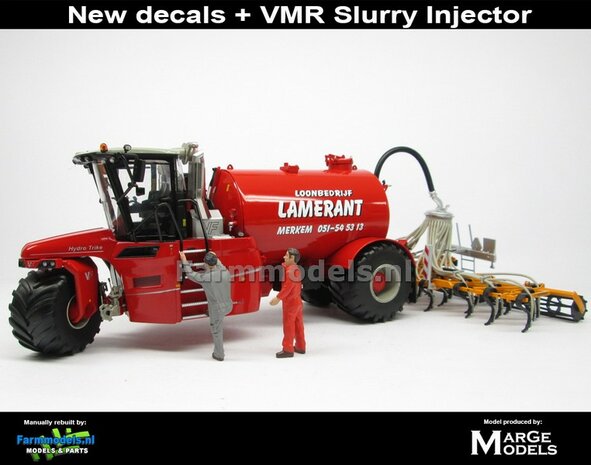 COMBISET: ND-VERVAET Hydro Trike + VEENHUIS Bouwlandbemester (Verkruimelrollen) RED TANK + LAMERANT LOGO 1:32 Marge Models  MM1819-LAMERANT-3-COMBI