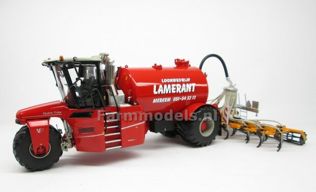 COMBISET: ND-VERVAET Hydro Trike + VEENHUIS Bouwlandbemester (Verkruimelrollen) RED TANK + LAMERANT LOGO 1:32 Marge Models  MM1819-LAMERANT-3-COMBI