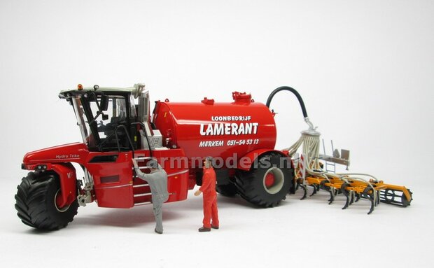 COMBISET: ND-VERVAET Hydro Trike + VEENHUIS Bouwlandbemester (Verkruimelrollen) RED TANK + LAMERANT LOGO 1:32 Marge Models  MM1819-LAMERANT-3-COMBI