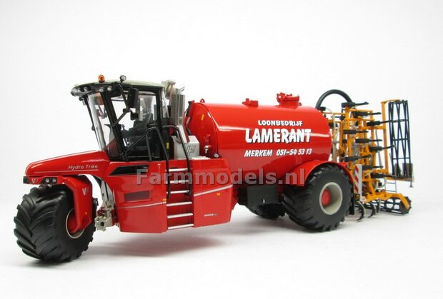 COMBISET: ND-VERVAET Hydro Trike + VEENHUIS Bouwlandbemester (Verkruimelrollen) RED TANK + LAMERANT LOGO 1:32 Marge Models  MM1819-LAMERANT-3-COMBI