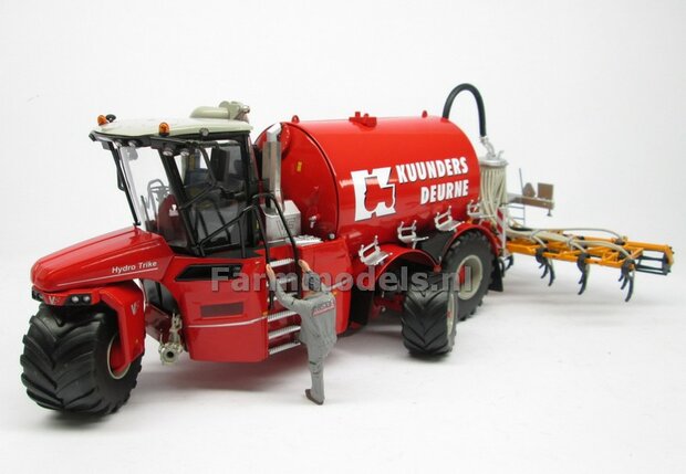 COMBISET: ND-VERVAET Hydro Trike XL, RED TANK + KUUNDERS LOGO + VMR VEENHUIS Bemester met verkruimelrollen 1:32 Marge Models  MM1819-KUUNDERS-5-COMBI