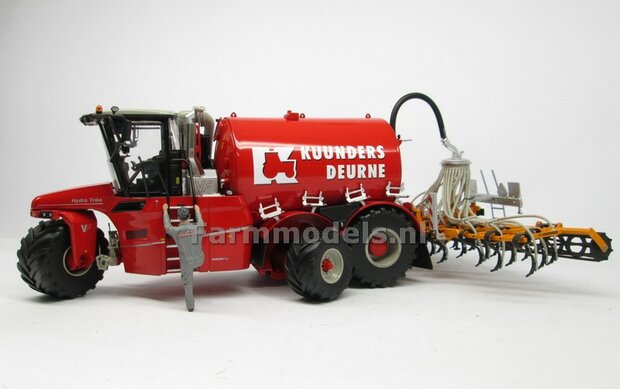 COMBISET: ND-VERVAET Hydro Trike XL, RED TANK + KUUNDERS LOGO + VMR VEENHUIS Bemester met verkruimelrollen 1:32 Marge Models  MM1819-KUUNDERS-5-COMBI