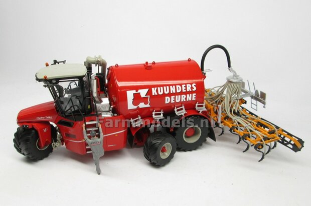 COMBISET: ND-VERVAET Hydro Trike XL, RED TANK + KUUNDERS LOGO + VMR VEENHUIS Bemester met verkruimelrollen 1:32 Marge Models  MM1819-KUUNDERS-5-COMBI