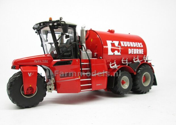 COMBISET: ND-VERVAET Hydro Trike XL, RED TANK + KUUNDERS LOGO + VMR VEENHUIS Bemester met verkruimelrollen 1:32 Marge Models  MM1819-KUUNDERS-5-COMBI