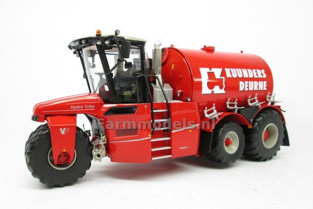 COMBISET: ND-VERVAET Hydro Trike XL, RED TANK + KUUNDERS LOGO + VMR VEENHUIS Bemester met verkruimelrollen 1:32 Marge Models  MM1819-KUUNDERS-5-COMBI