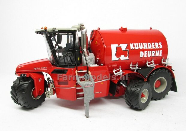 COMBISET: ND-VERVAET Hydro Trike XL, RED TANK + KUUNDERS LOGO + VMR VEENHUIS Bemester met verkruimelrollen 1:32 Marge Models  MM1819-KUUNDERS-5-COMBI