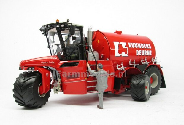 COMBISET: ND-VERVAET Hydro Trike XL, RED TANK + KUUNDERS LOGO + VMR VEENHUIS Bemester met verkruimelrollen 1:32 Marge Models  MM1819-KUUNDERS-5-COMBI