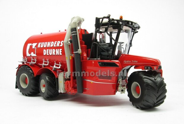 COMBISET: ND-VERVAET Hydro Trike XL, RED TANK + KUUNDERS LOGO + VMR VEENHUIS Bemester met verkruimelrollen 1:32 Marge Models  MM1819-KUUNDERS-5-COMBI