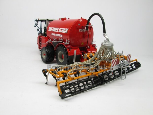 COMBISET: ND-VERVAET Hydro Trike XL, RED TANK + VAN HAREN LOGO + VMR VEENHUIS Bemester met verkruimelrollen 1:32 Marge Models  MM1819-VANHAREN-5-COMBI