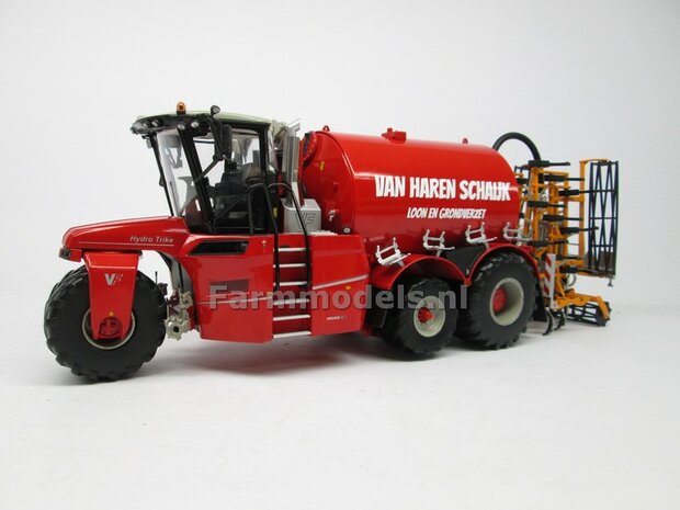 COMBISET: ND-VERVAET Hydro Trike XL, RED TANK + VAN HAREN LOGO + VMR VEENHUIS Bemester met verkruimelrollen 1:32 Marge Models  MM1819-VANHAREN-5-COMBI