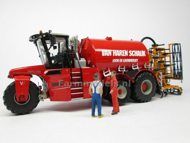 COMBISET: ND-VERVAET Hydro Trike XL, RED TANK + VAN HAREN LOGO + VMR VEENHUIS Bemester met verkruimelrollen 1:32 Marge Models  MM1819-VANHAREN-5-COMBI