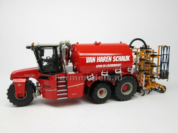 COMBISET: ND-VERVAET Hydro Trike XL, RED TANK + VAN HAREN LOGO + VMR VEENHUIS Bemester met verkruimelrollen 1:32 Marge Models  MM1819-VANHAREN-5-COMBI