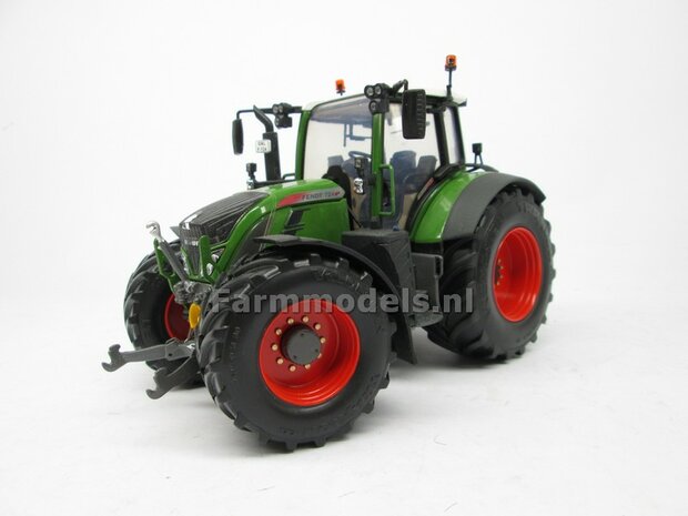 Aluminium Achteras velgen + bredere banden, geschikt voor de UH Fendt 724 (Massieve Aluminium velgen) 1:32  