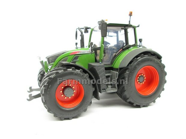 Aluminium Achteras velgen + bredere banden, geschikt voor de UH Fendt 724 (Massieve Aluminium velgen) 1:32  