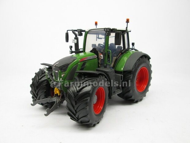 Aluminium Achteras velgen + bredere banden, geschikt voor de UH Fendt 724 (Massieve Aluminium velgen) 1:32  