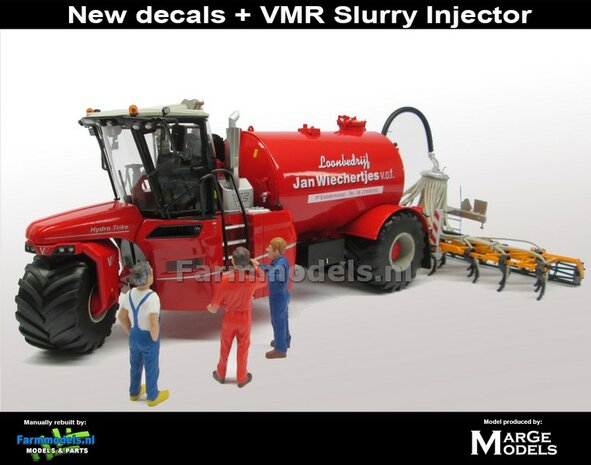 COMBISET: ND-VERVAET Hydro Trike + VEENHUIS Bouwlandbemester (Verkruimelrollen) RED TANK + Wiechertjes LOGO 1:32 Marge Models  MM1819-Wiechertjes-3-COMBI