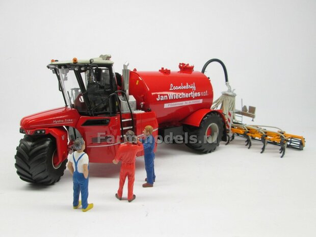 COMBISET: ND-VERVAET Hydro Trike + VEENHUIS Bouwlandbemester (Verkruimelrollen) RED TANK + Wiechertjes LOGO 1:32 Marge Models  MM1819-Wiechertjes-3-COMBI